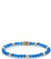 Rebel and Rose  Brightening Blue - 4mm - yellow gold plated Blauw/goud-kleur