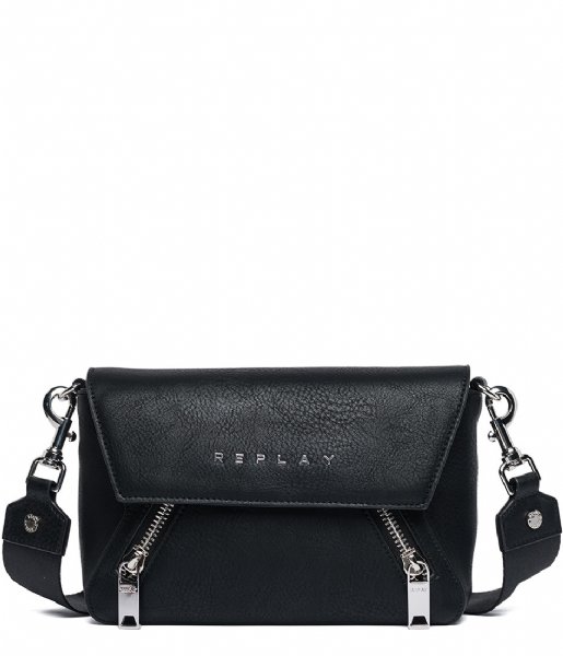 Replay  Crossbody Bag With Double Zipper black