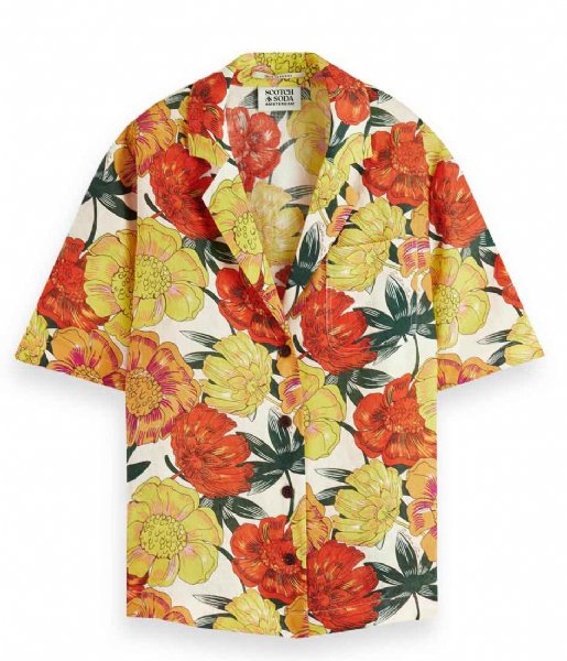 Scotch and Soda  Printed Linen Hawaiian Shirt Combo J589