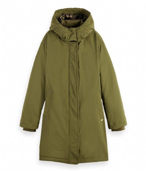 Scotch and Soda  Water Repellent Parka With Repreve Filling Dark Olive (3816)