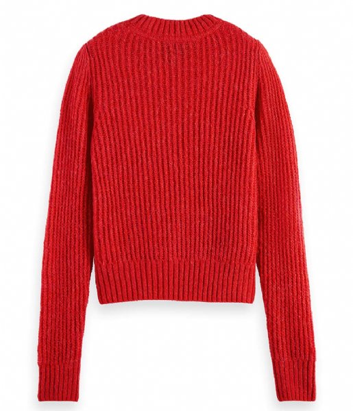 Scotch and Soda  Crewneck Pullover With Puffed Sleeves Electric Red (1555)