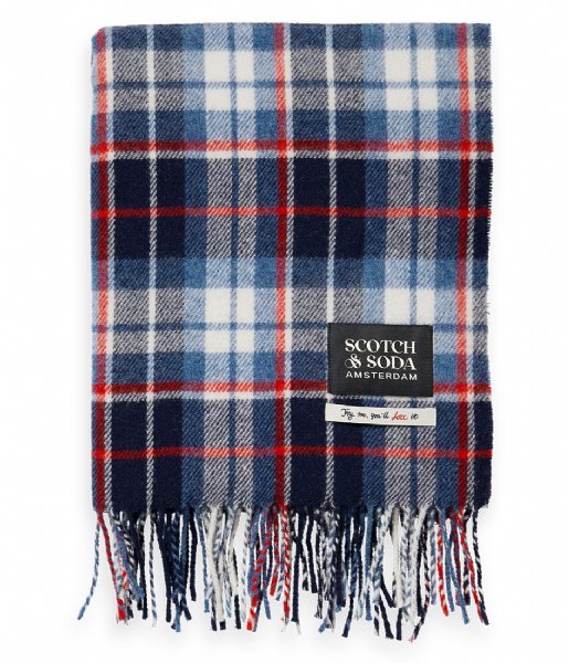 Scotch and Soda  Woven Wool-Blend Check Scarf Combo B (0218)
