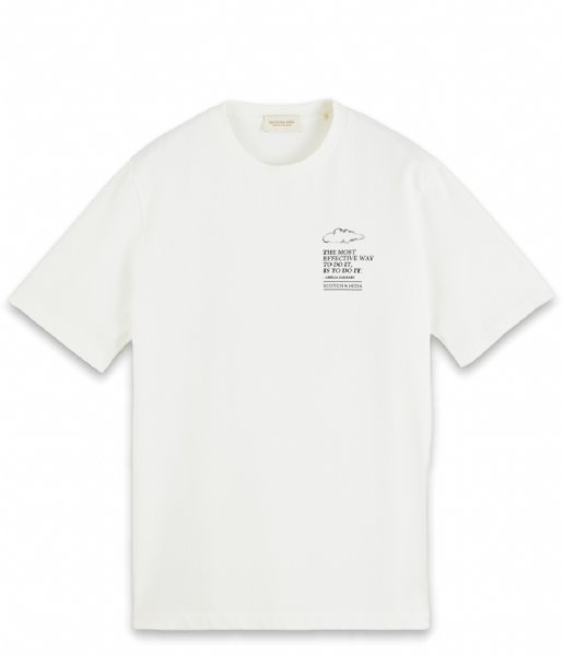 Scotch and Soda  Amelia Earhart graphic T-shirt in Organic Cotton Ecru (0003)