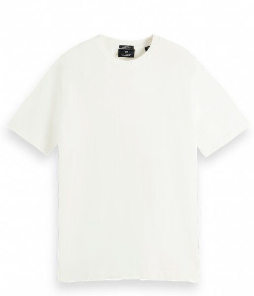 Scotch and Soda  Classic solid organic cotton jersey crewneck t shirt Off White (0001)