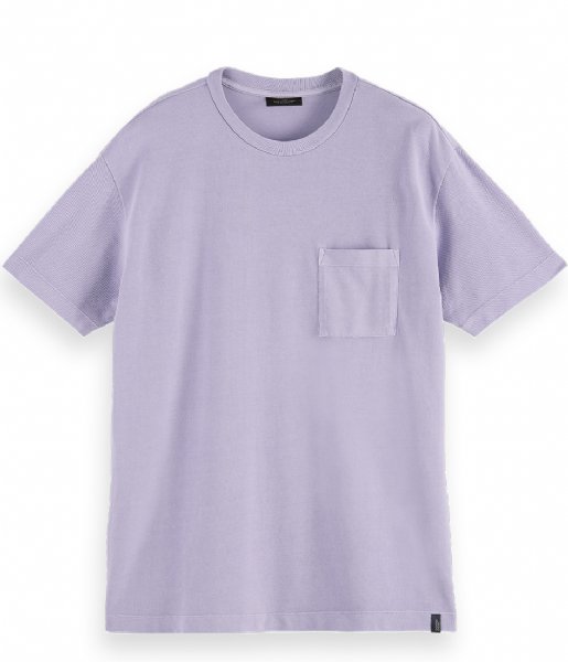 Scotch and Soda  Organic cotton garment dyed pique crewneck t shirt Lilac (0706)