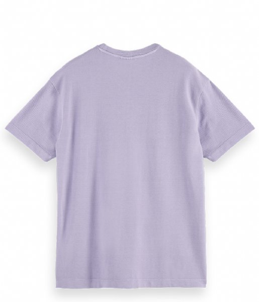 Scotch and Soda  Organic cotton garment dyed pique crewneck t shirt Lilac (0706)