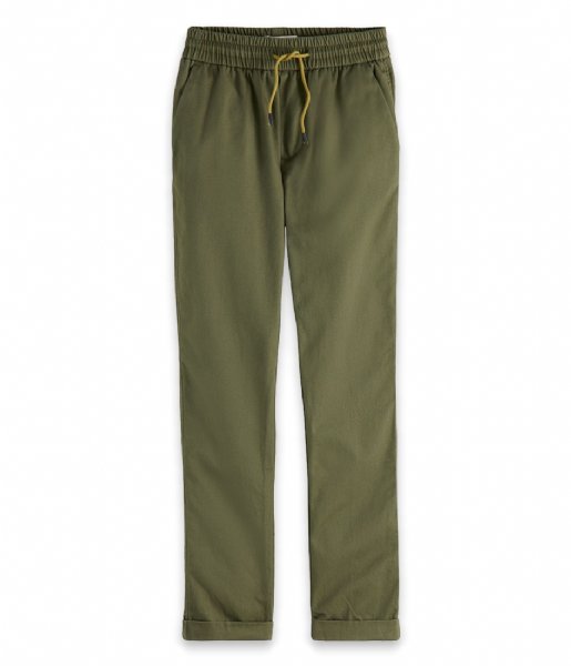 Scotch and Soda  Boys Relaxed slim-fit elasticated-waist chino Army (115)