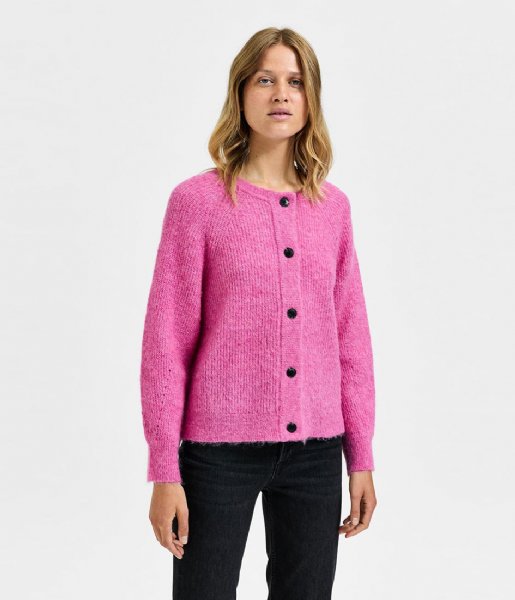 Selected Femme  Lulu Long Sleeve Knit Short Cardigan B Phlox Pink Melange (4010624)