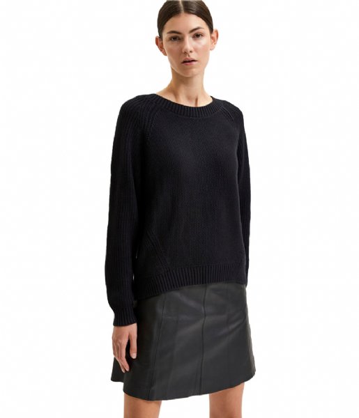 Selected Femme  Knitted Pullover O-Neck Black