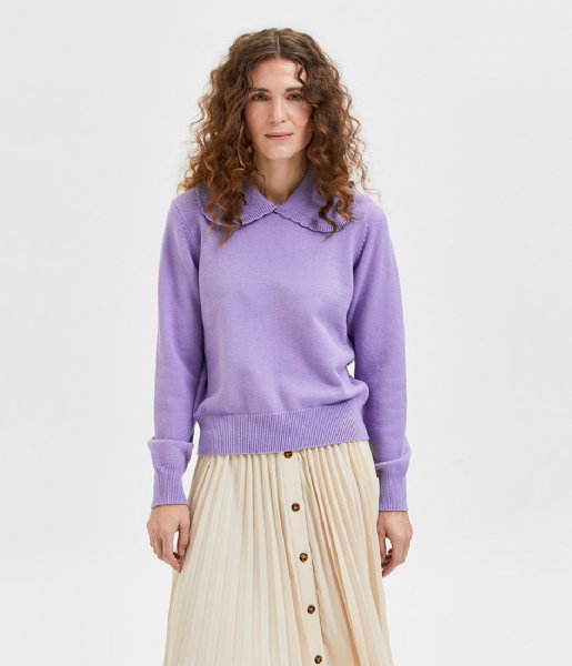 Selected Femme  Aeya Longsleeve Knit Collar Violet Tulip