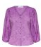 Selected Femme  Nally 3/4 Broderie Shirt African Violet