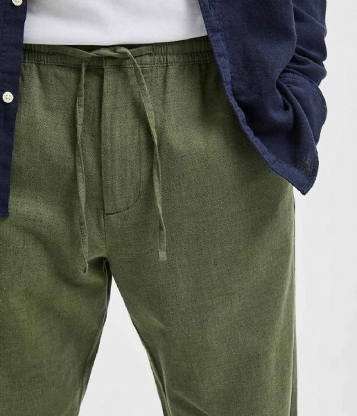Selected Homme  Slimtapered Newton Linen Pants W Olivine