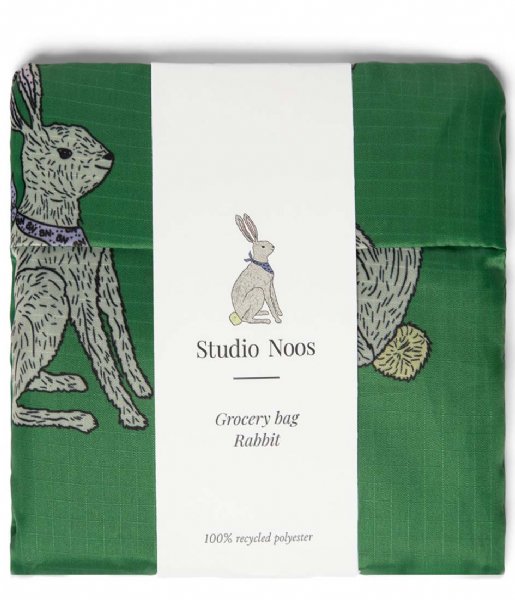 Studio Noos  Grocery Bag Rabbit Green