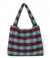 Studio Noos Wool Checked Anniversary Mom Bag Blue/red checked