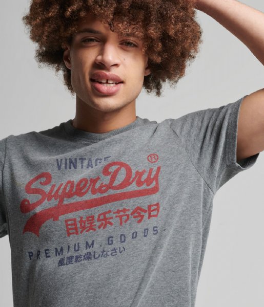 Superdry  Vintage Vl Classic Tee Rich Charcoal Marl (5XZ)