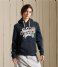 Superdry  Script Style Floral Hood Eclipse Navy (98T)