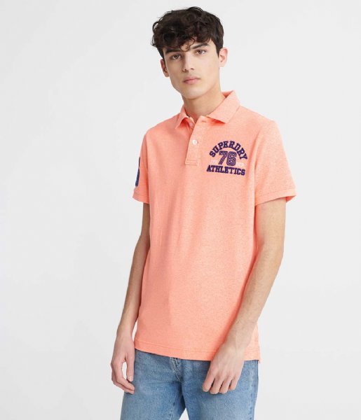 Superdry  Classic Superstate Short Sleeve Polo Cabana Coral Grit (S4R)