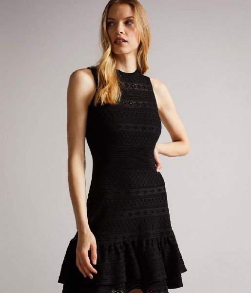 Ted Baker  Maleko Lace Stitch Dress Black