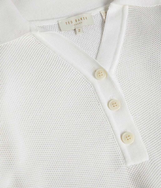 Ted Baker  Ellyie Pique Puff Sleeved Polo Ivory