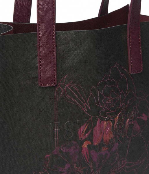 Ted Baker  Rozaley Linear Floral Small Icon Shopper Black