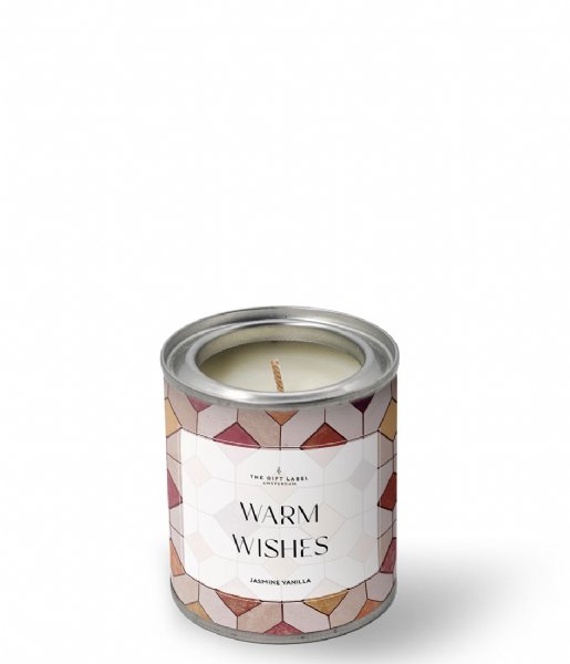 The Gift Label  Candle Tin 90gr Warm Wishes Jasmine Vanilla Wishes Jasmine Vanilla