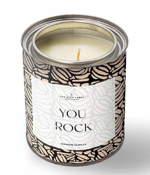 The Gift Label  Candle Tin 310gr You Rock Jasmine Vanilla Rock Jasmine Vanilla