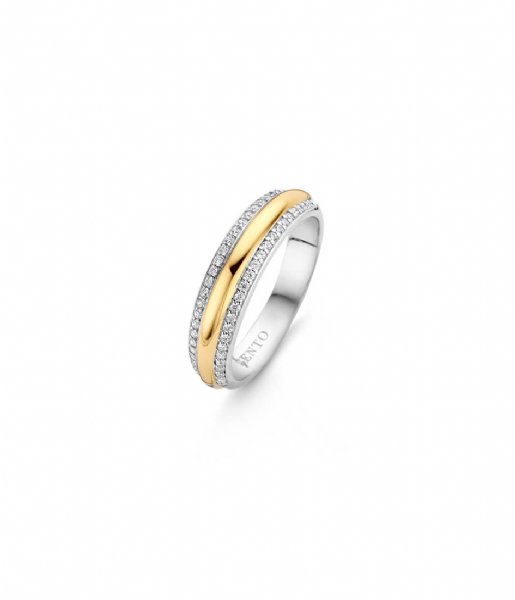 TI SENTO - Milano  925 Sterling Zilver Ring 12144ZY Zilver Gold Plated