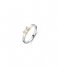 TI SENTO - Milano  925 Sterling Zilveren Ring 12247 Zirconia white yellow gold plated (12247ZY)