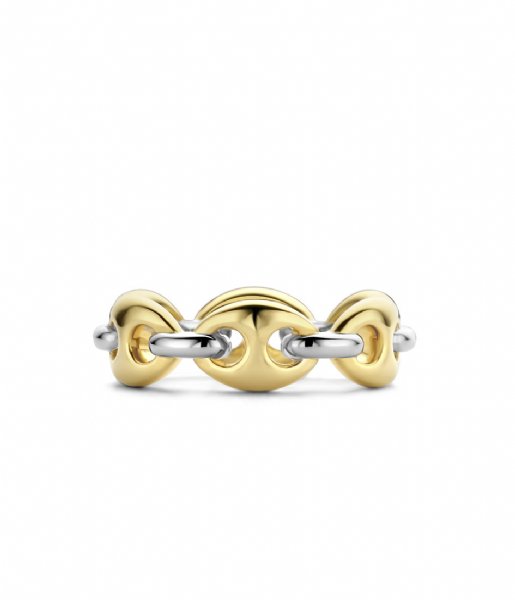 TI SENTO - Milano  925 Sterling Zilveren Ring 12256 Silver Yellow Gold Plated (SY)