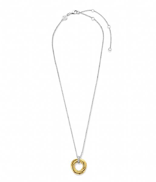 TI SENTO - Milano  925 Sterling Zilver Necklace 3972 Zirconia white yellow gold plated (3972ZY)