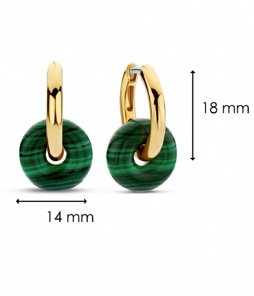 TI SENTO - Milano  925 Sterling Zilveren Earrings 7854 Malachite (7854MA)