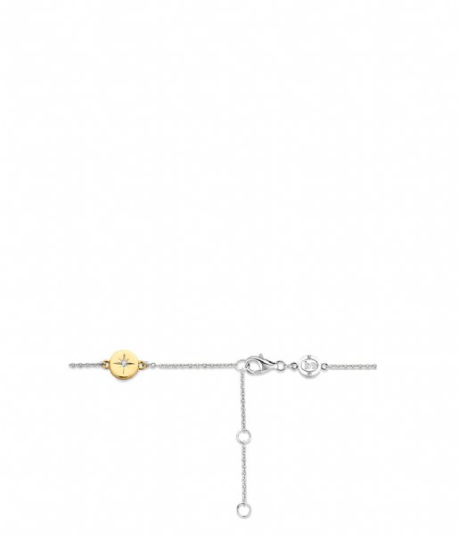 TI SENTO - Milano  925 Sterling Zilver Bracelet 2941 Zirconia white yellow gold plated