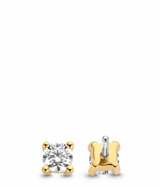 TI SENTO - Milano  925 Sterling Zilver Earrings 7836 Zirconia white yellow gold plated (7836ZY)