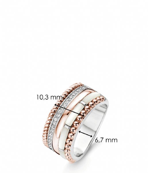 TI SENTO - Milano  925 Sterling silver Ring 12038MR parelmoer rose verguld (12038MR)