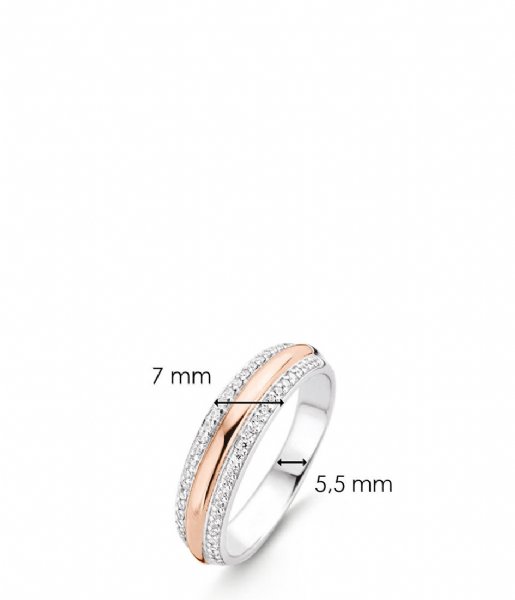 TI SENTO - Milano  925 Sterling silver Ring 12144 wit met rosé verguld (12144ZR)