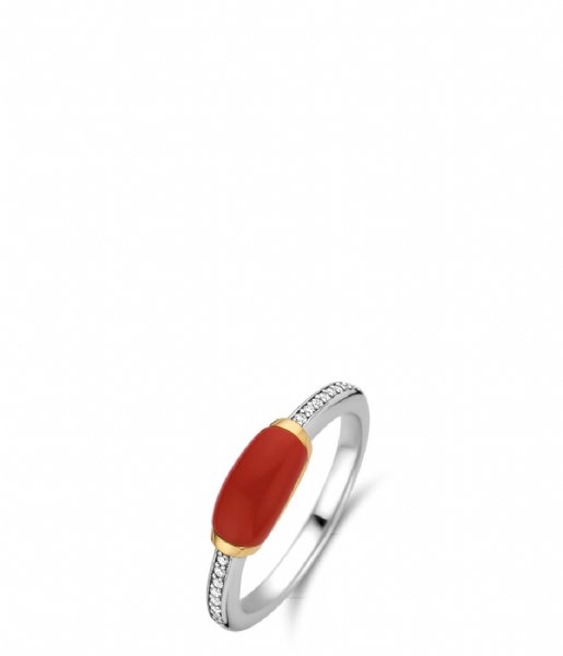 TI SENTO - Milano  925 Sterling silver Ring 12191 koraal rood (12191CR)
