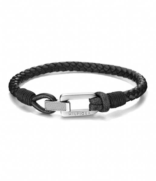 Tommy Hilfiger  Braided Bracelet Leather Zwart (TJ2701012)