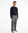 Tommy Hilfiger  Long Sleeve Pant Flannel Tee Des Sky Pin Buffalo Plaid Flannel (0YX)