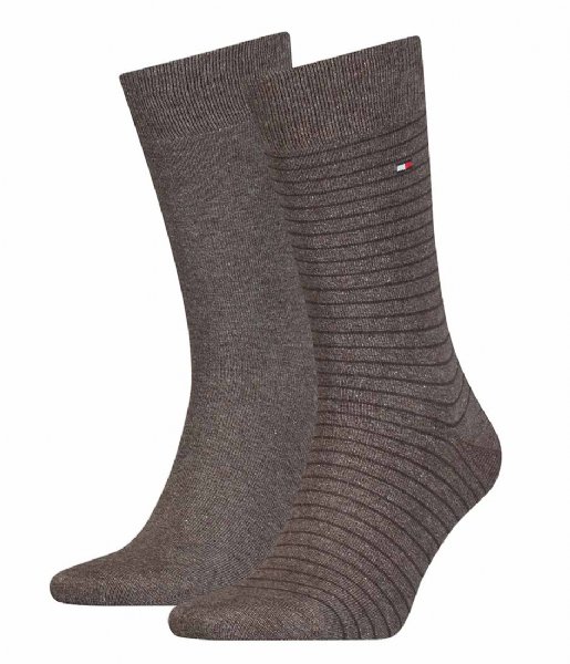 Tommy Hilfiger  Men Small Stripe Sock 2P 2-Pack Oak (778)