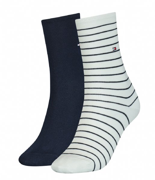 Tommy Hilfiger  Sock 2P Small Stripe 2-Pack Off White (2)