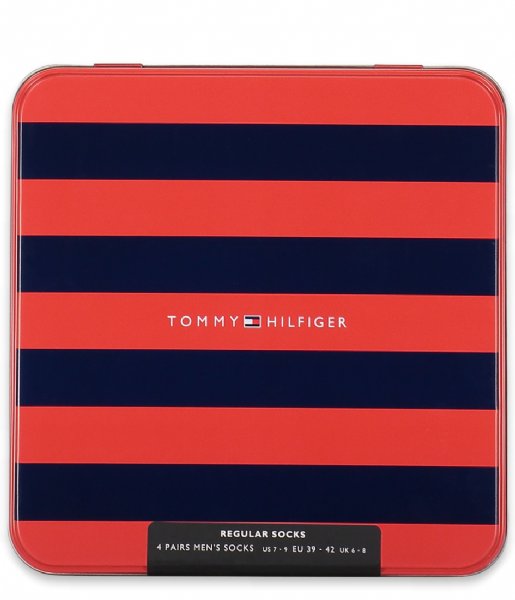 Tommy Hilfiger  Men Sock 4P Tin Giftbox Stripe black (2)