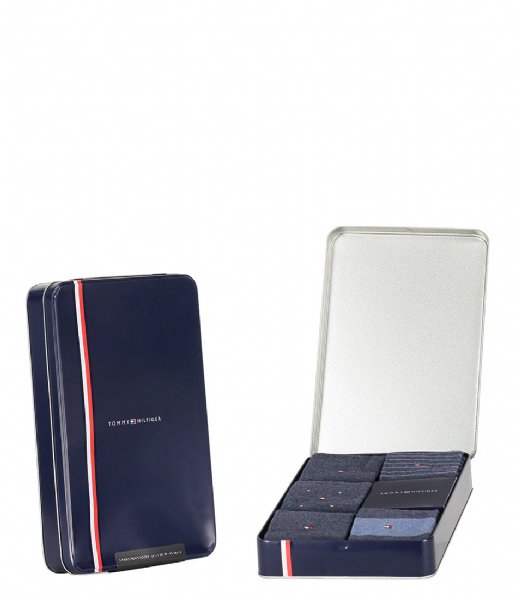 Tommy Hilfiger  Men Sock 5P Tin Giftbox  Stripe And Dot Jeans (3)