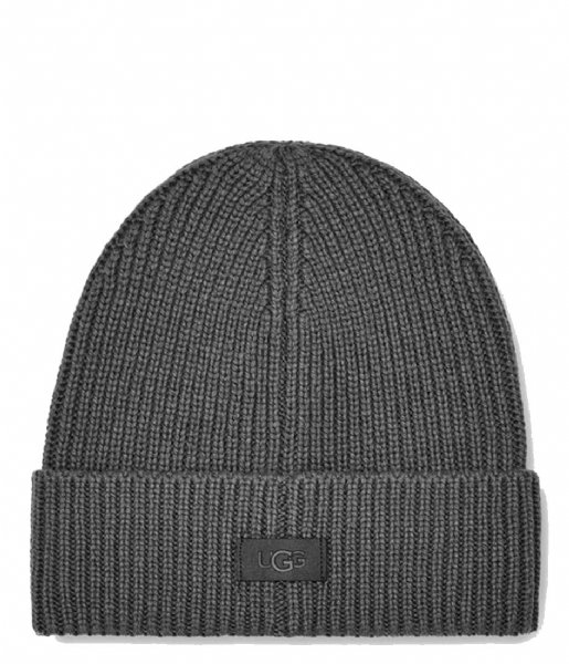 UGG  M Wide Cuff Rib Hat Grey (GREY)