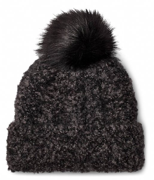 UGG  W Boucle Knit Cuff Pom Hat Black