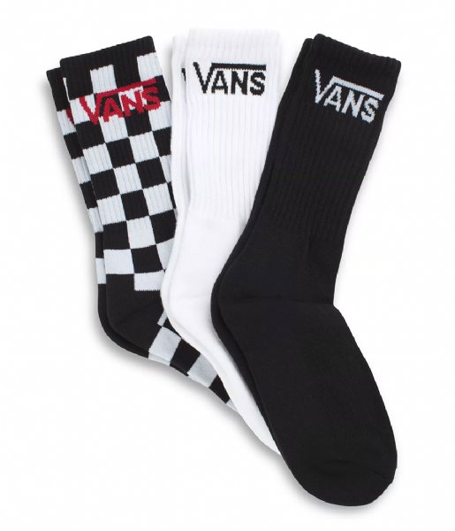 Vans  By Classic Crew Boys 3-Pack Black Checkerboard