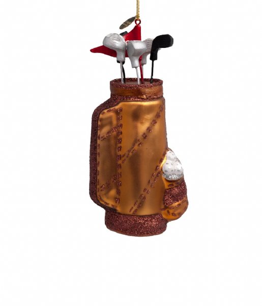 Vondels  Ornament glass golf bag H15cm Brown