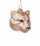 Vondels  Ornament glass tiger head H11cm Gold