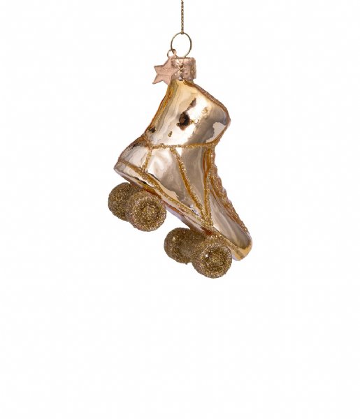 Vondels  Ornament glass shiny rollerskate H8cm Gold
