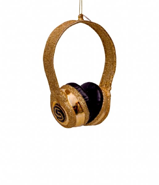 Vondels  Ornament glass glitter headset H12cm Gold