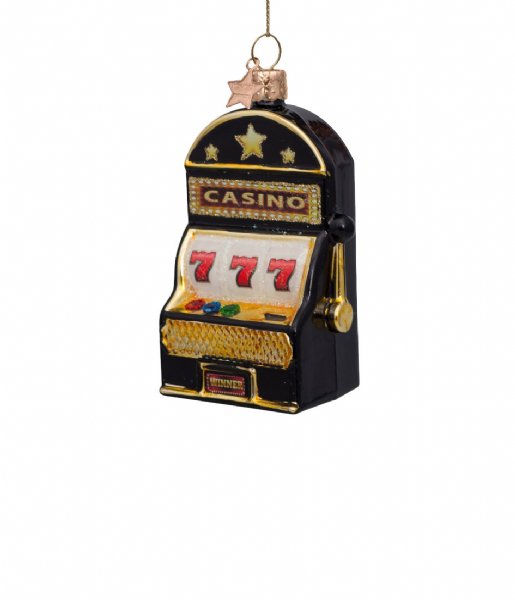 Vondels  Ornament glass matt slot machine H10.5cm Black